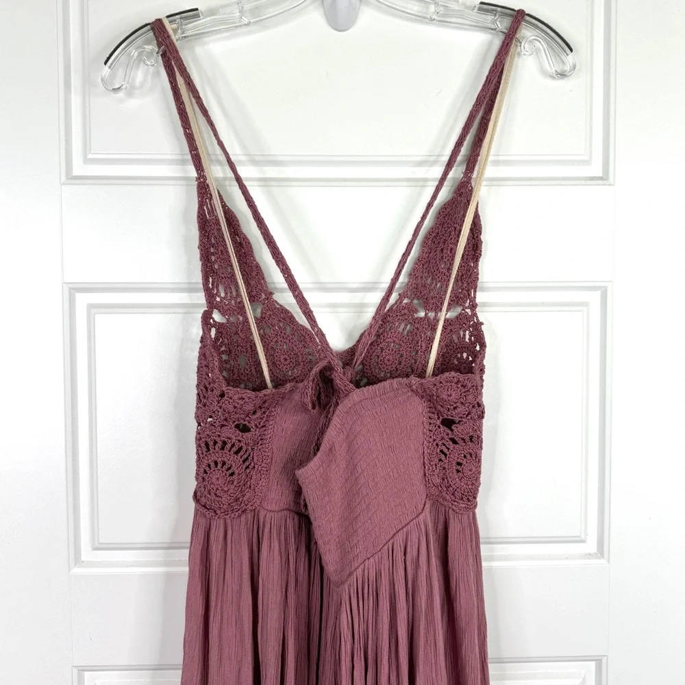 FREE PEOPLE Inesa Maxi Dress Size M Dried Currant Pink *Flaw